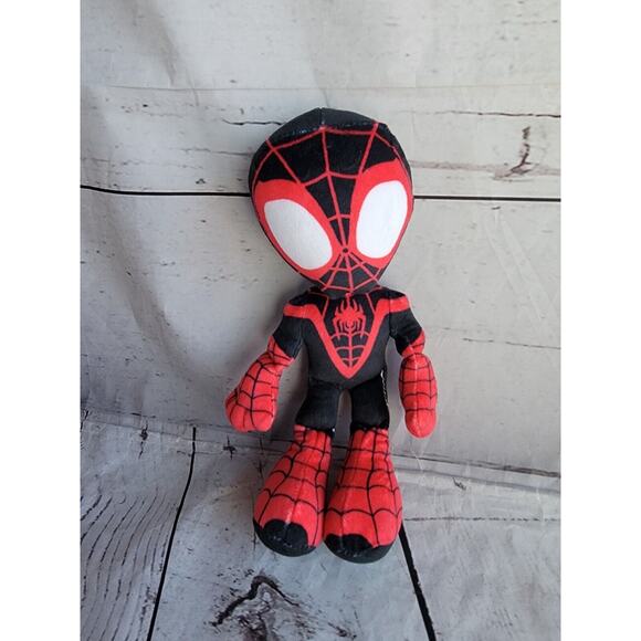 Marvel Spidey Amazing Friends Toys Spiderman Plush Stuffed Toy 9" Miles Morales - Picture 1 of 7